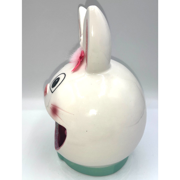 Vintage Ceramic Chick inside Ceramic Bunny Diorama Deb O. Original Designs OOAK - Picture 14 of 16